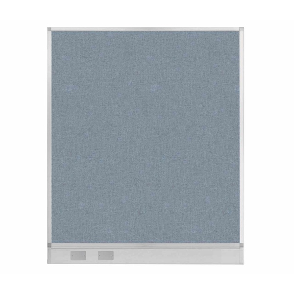 Hush Panel Configurable Cubicle Partition 5' x 6' Powder Blue Fabric w/ Cable Channel